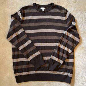 Men's Sonoma Sweater, Size XL, Brown Stripes, 100% Cotton